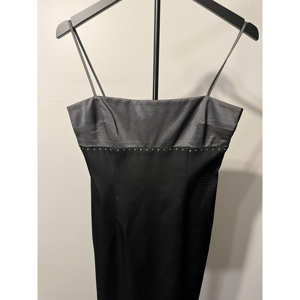 VTG Laundry by Shelli Segal Black Mini Dress NWT Size 2 90s Y2K Satin - Picture 3 of 16